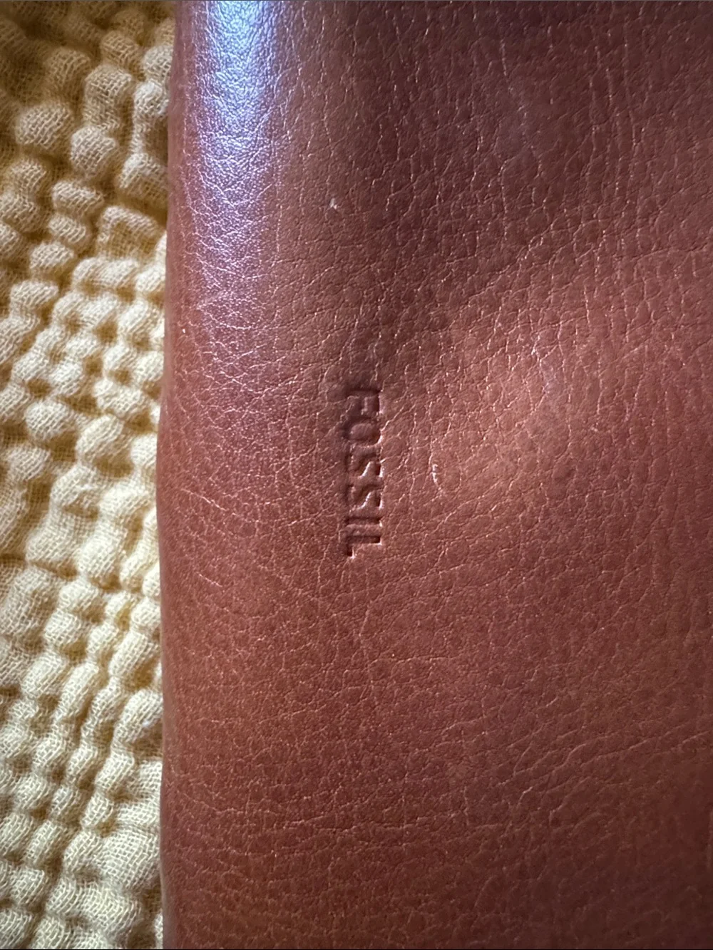 Fossil Brown Leather Zip Wristlet Wallet